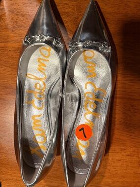 Sam Edelman Silver Kitten Heels